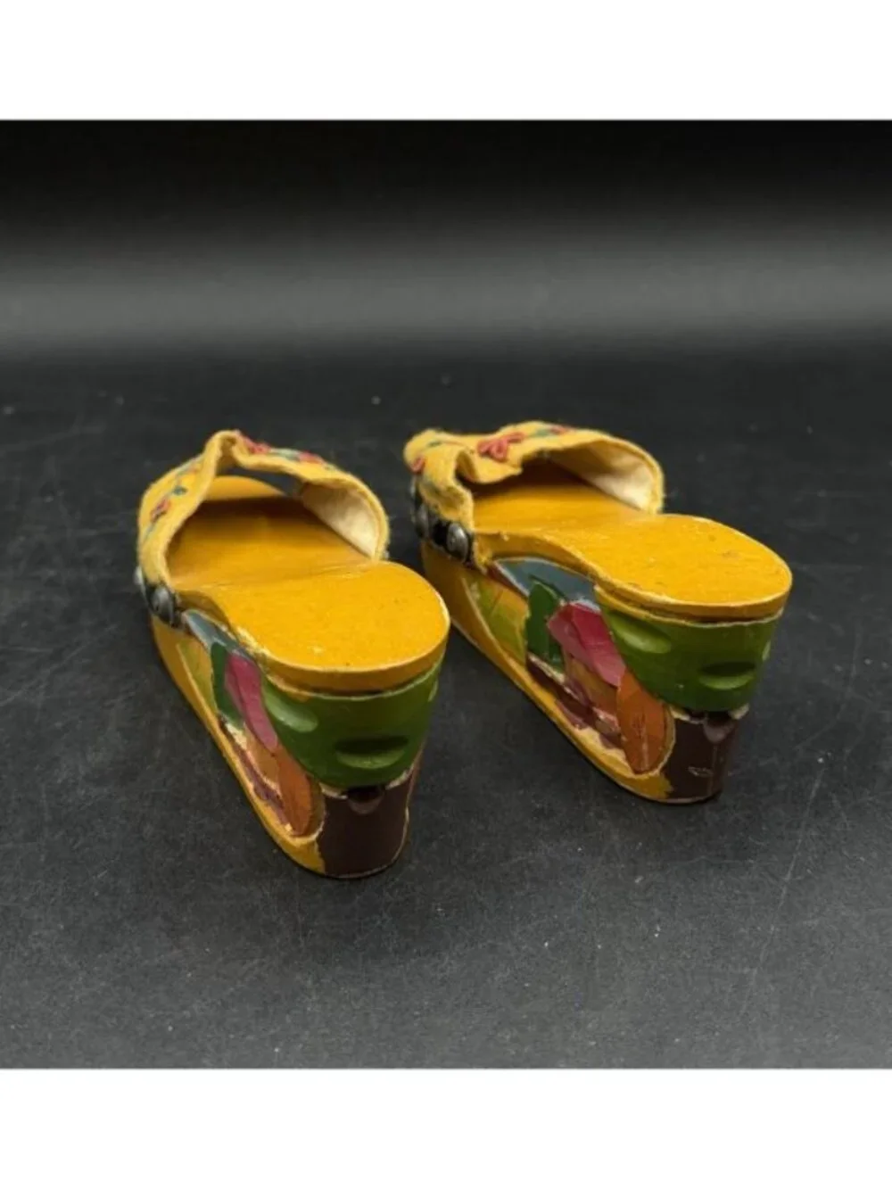 Philippines Hand Carved Wooden Slides Sandals WWII Tiny Child’s Size 1940’s
